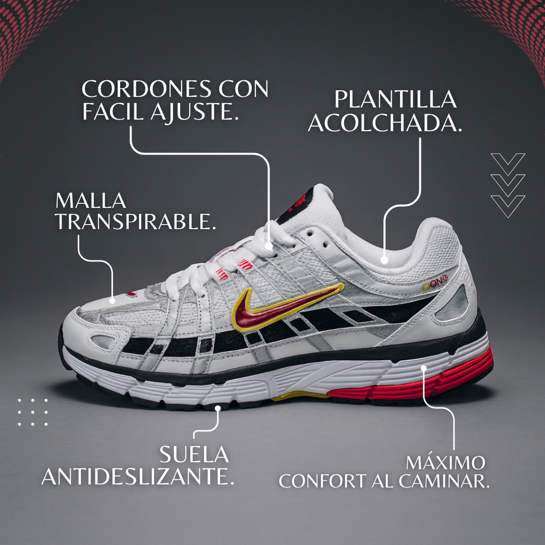 P6000 Zapatillas de Correr Transpirables de Punto con Diseño de Cordones, Suela Cómoda y Suave