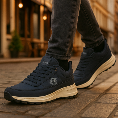 Zapatillas Clásicas Bajas para Hombre Cubierta Sintética Transpirable y Parte Superior de Tela, Suela de PVC Acolchada,