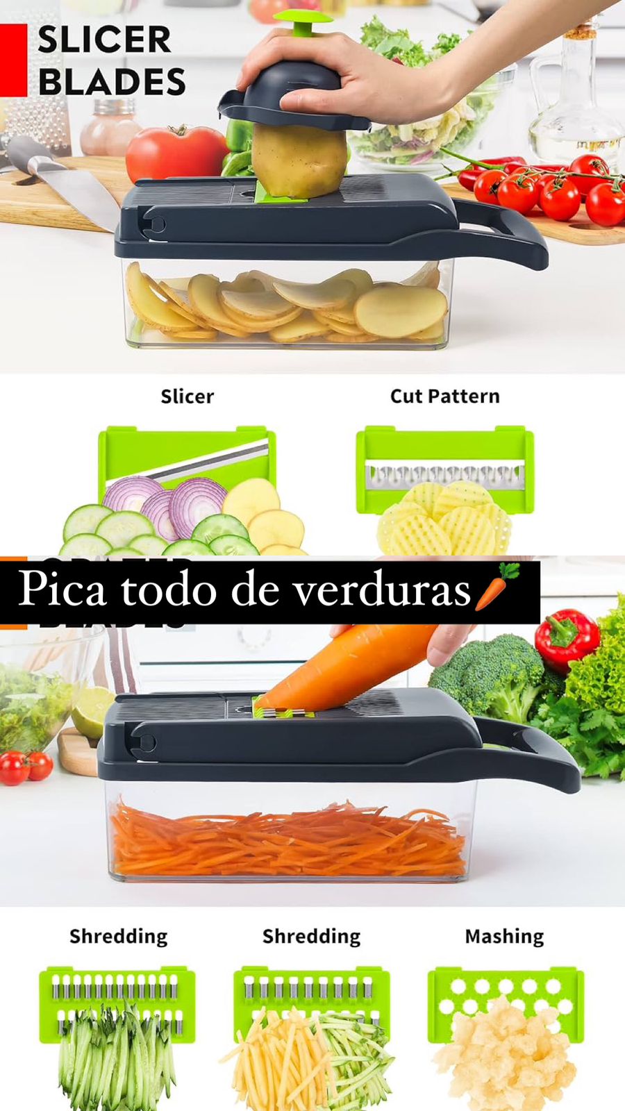 Picatodo y Cortador de Verduras Multifuncional 🥕🔪