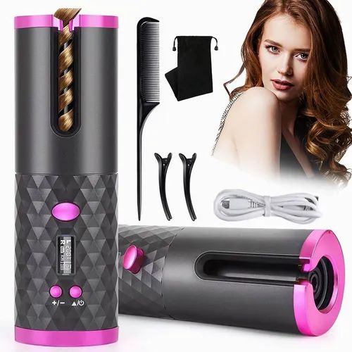Rizador de Cabello Automático Inalámbrico - 6 Temperaturas y 11 Tiempos Ajustables