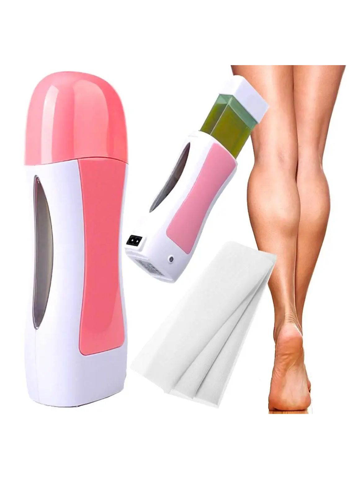 Kit de Depilación Roll-On con Cera de Aloe Vera y Calentador Eléctrico