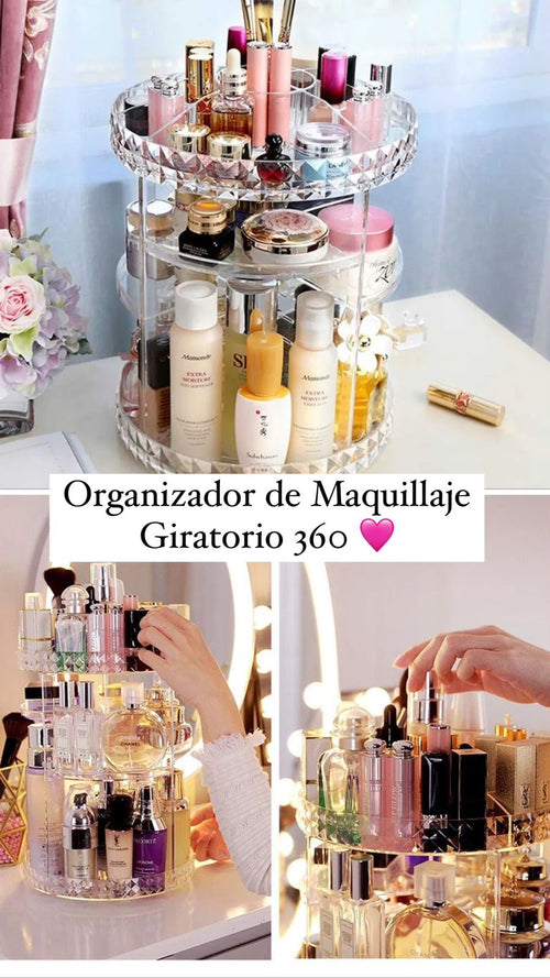 organizador de cosméticos y maquillaje Giratorio 360