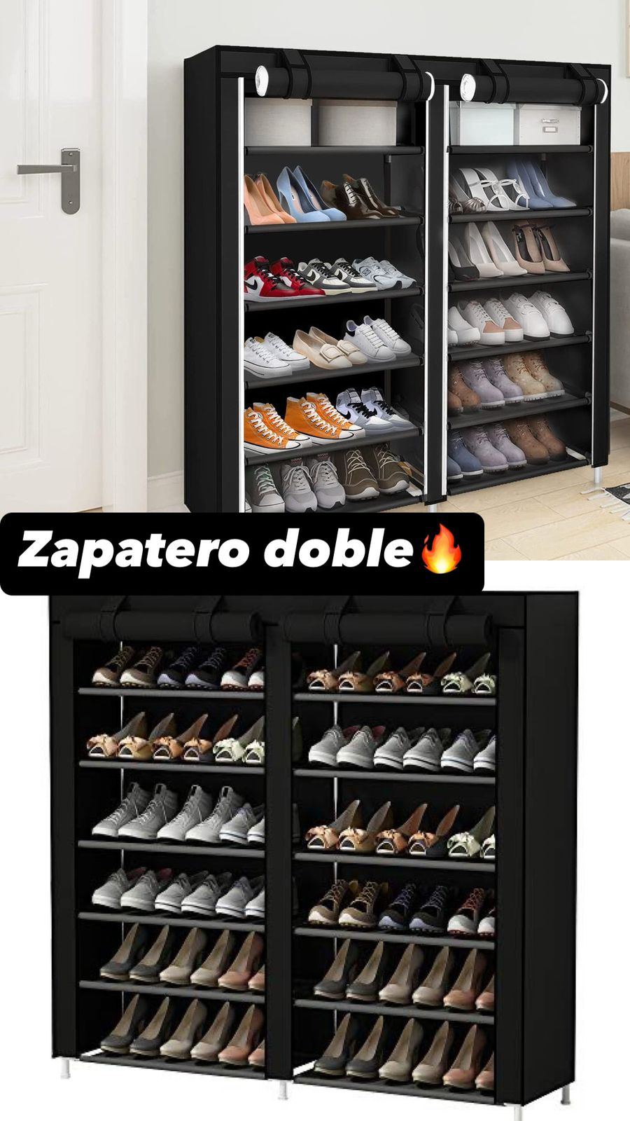 Zapatero organizador doble