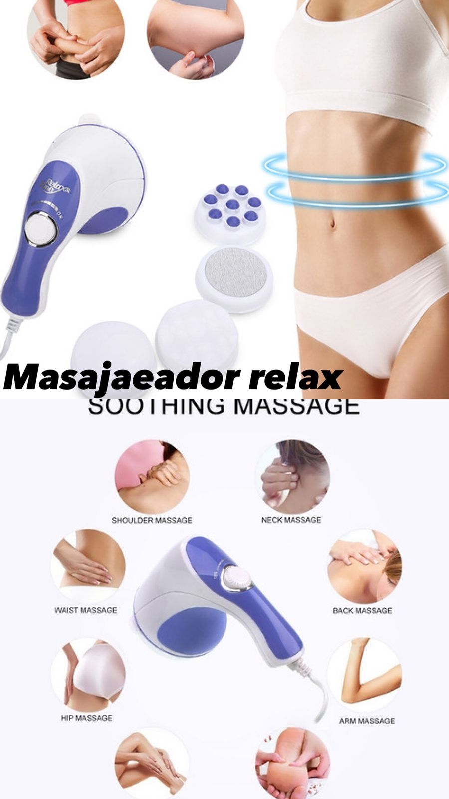 Masajeador Eléctrico de Mano - Alivio Relajante en Todo el Cuerpo