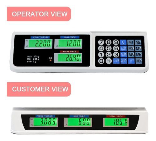 Pesa Balanza Digital Recargable 40kg Gramera Verduras Frutas