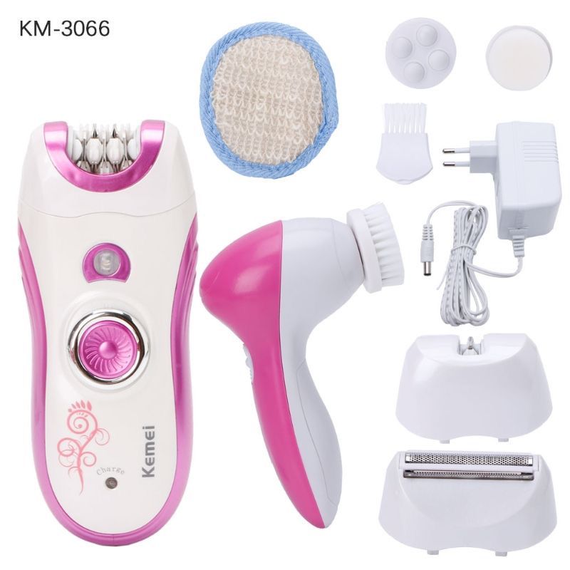 Depiladora y Kit de Cuidado Femenino Kemei KM-3066 – 5 en 1 Recargable