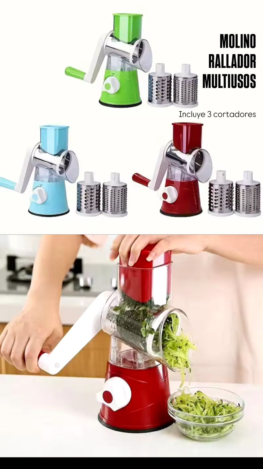 Molino o Rallador Multiusos 3en1