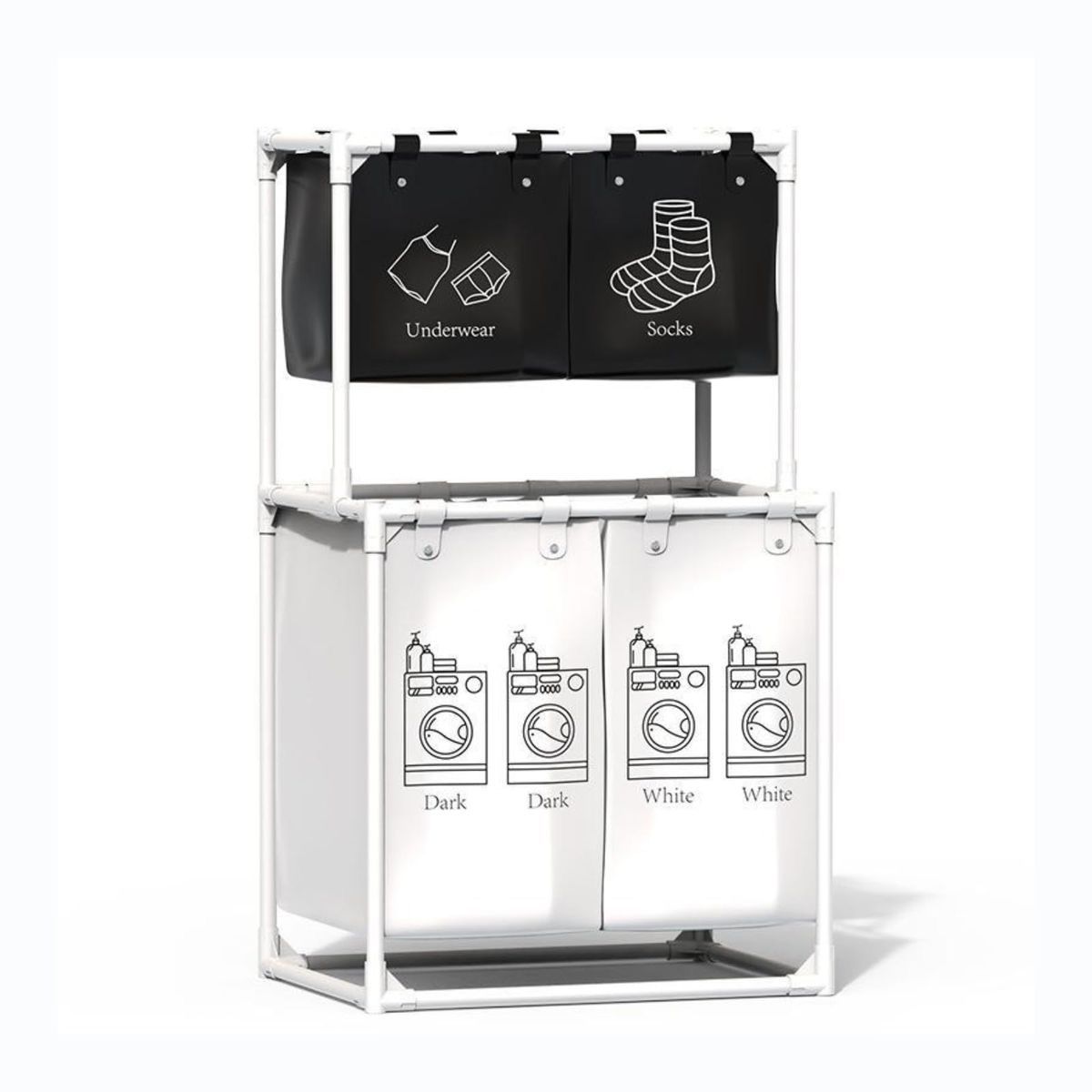 Cesta  de Ropa Sucia con 5 Compartimentos – Clasifica y ahorra tiempo