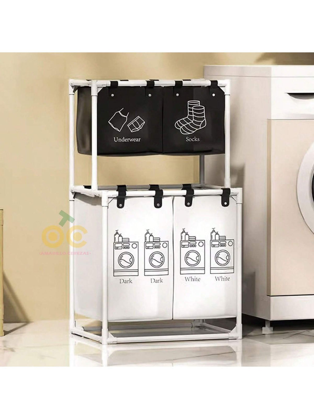 Cesta  de Ropa Sucia con 5 Compartimentos – Clasifica y ahorra tiempo