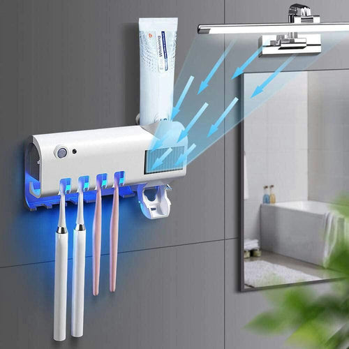 Dispensador Automático y Esterilizador de Cepillos con Luz UV