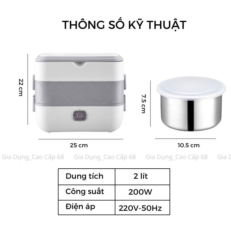 Lonchera Eléctrica de Acero Inoxidable con 4 Compartimientos