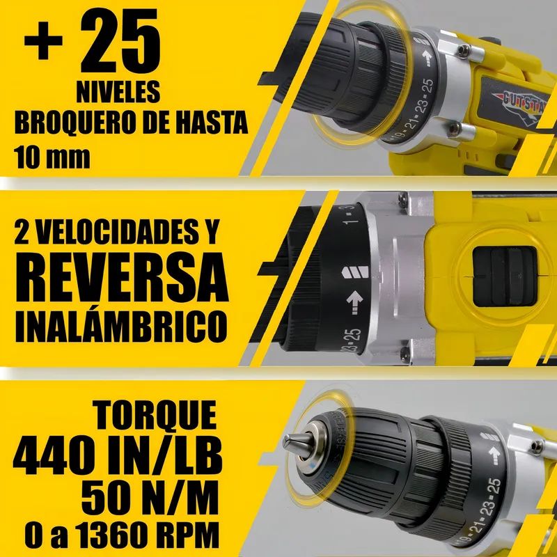 Taladro Atornillador Inalambrico 110 V 1360 Rpm