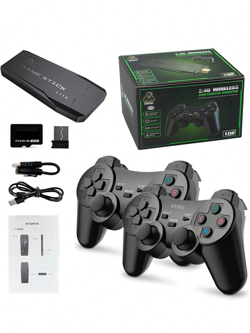 Consola Retro Game Stick 4K Lite con 2 Controles Inalámbricos