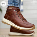 Botin elegante en cuero para hombre estilo casual y deportivo con suela liviana y confort con acabdos en costura,suela eva