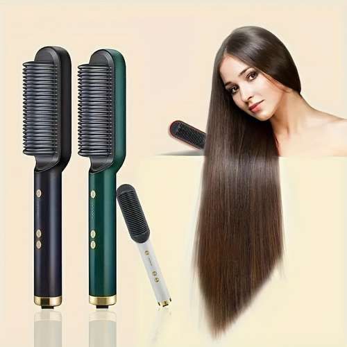 Dile adiós al frizz y luce un cabello liso y brillante en minutos. Este cepillo alisador combina la potencia de una plancha con la practicidad de un cepillo, ideal para peinarte fácil y rápido sin dañar tu cabello