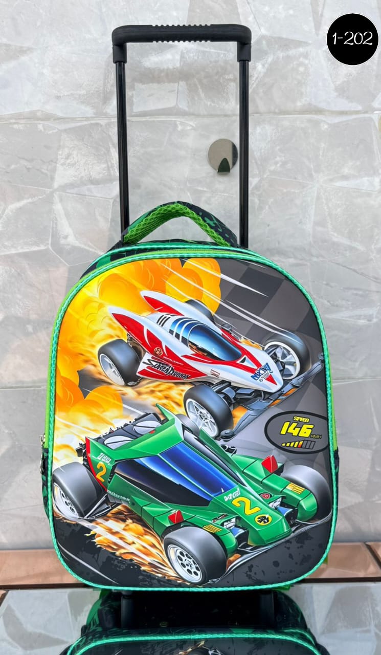 Morral con rueda para los pequeñines ideal para el jadin, con material en lona,doble compartimento y estampado en pasta muy duradero no te quedes sin tu modelo faborito