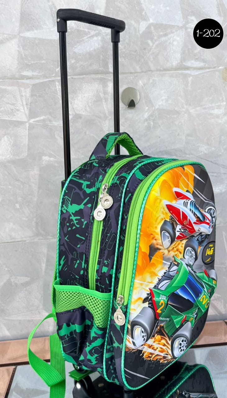 Morral con rueda para los pequeñines ideal para el jadin, con material en lona,doble compartimento y estampado en pasta muy duradero no te quedes sin tu modelo faborito