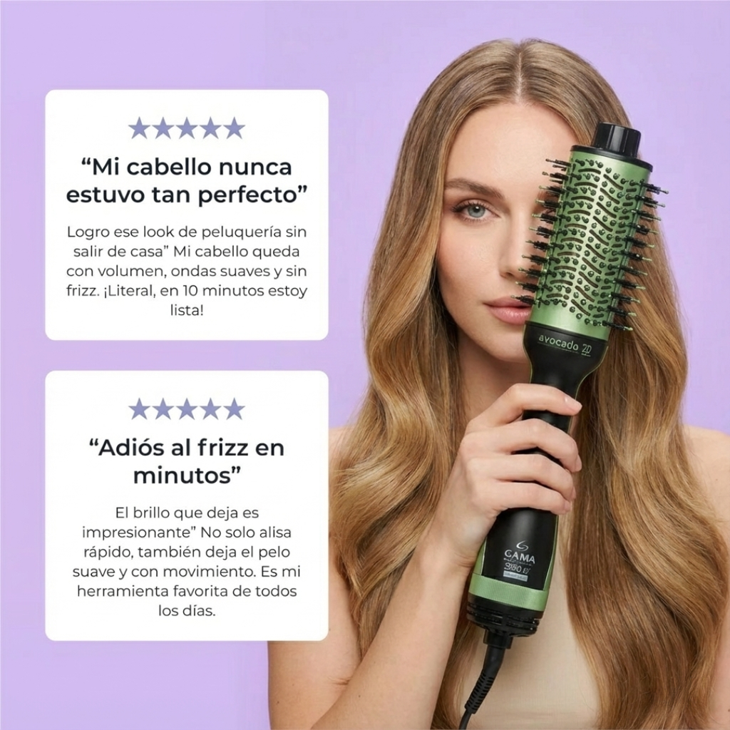 Cepillo Estilizador de Aguacate 3 en 1
